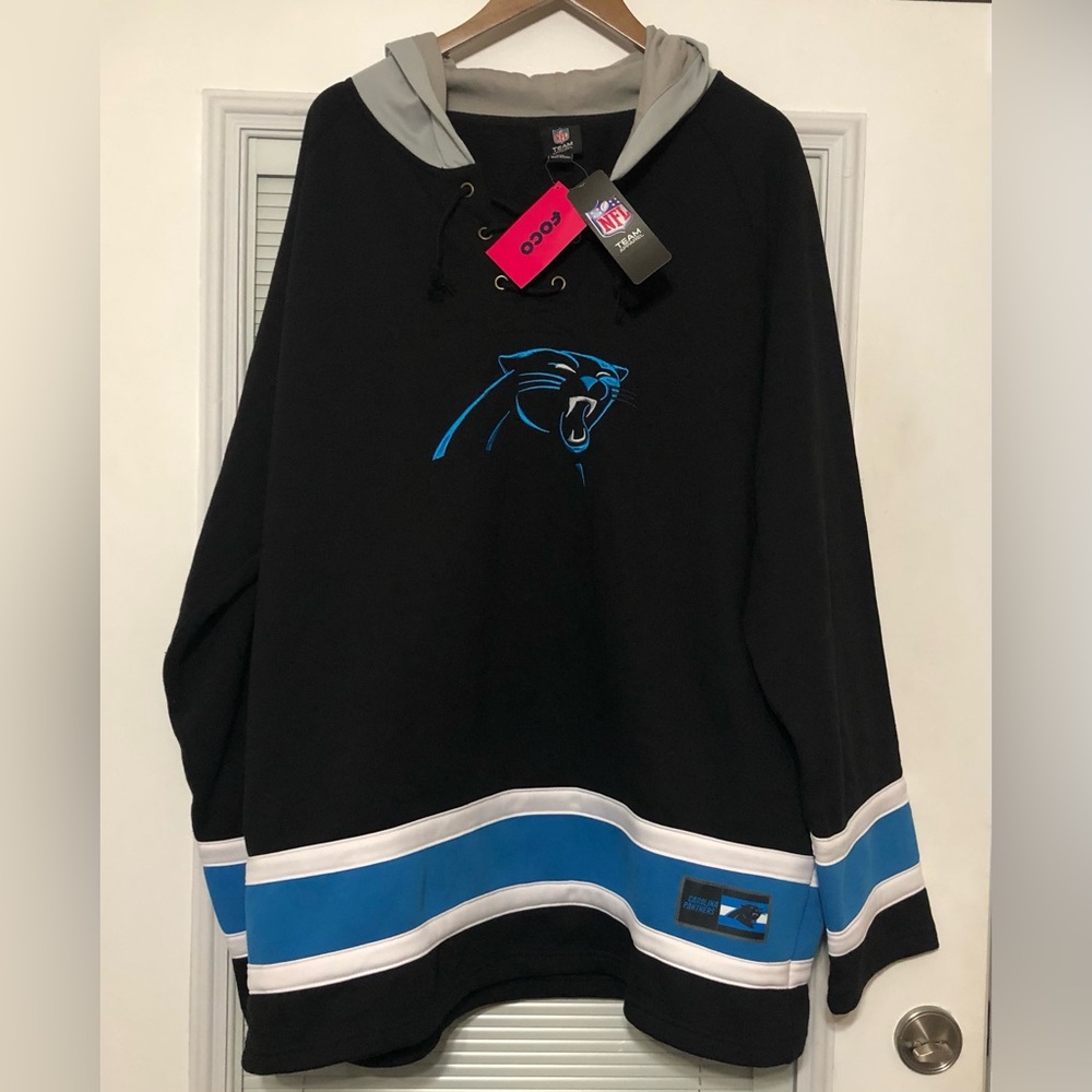 FOCO NFL Men's Embroidered Logo Carolina Panthers XXL Hooded Pullover Sweatshirt
